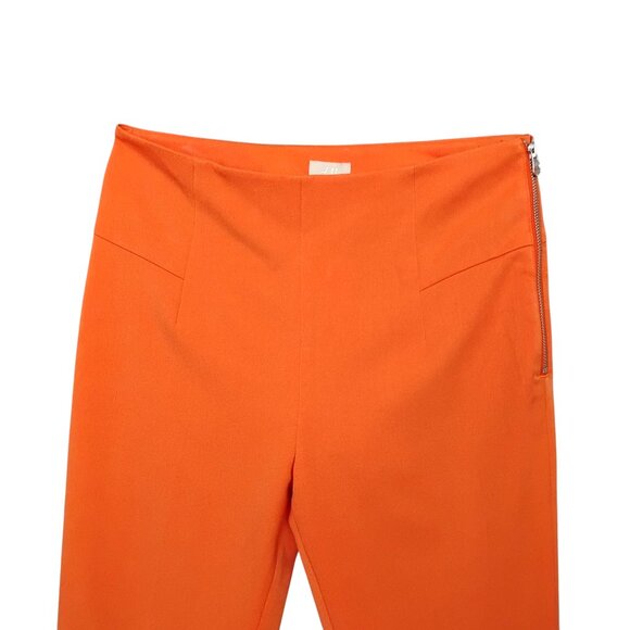 H&M Dressy Pants Size 6 Orange Side Shown Silver Zipper No pockets Slim Leg NWT - Picture 2 of 9